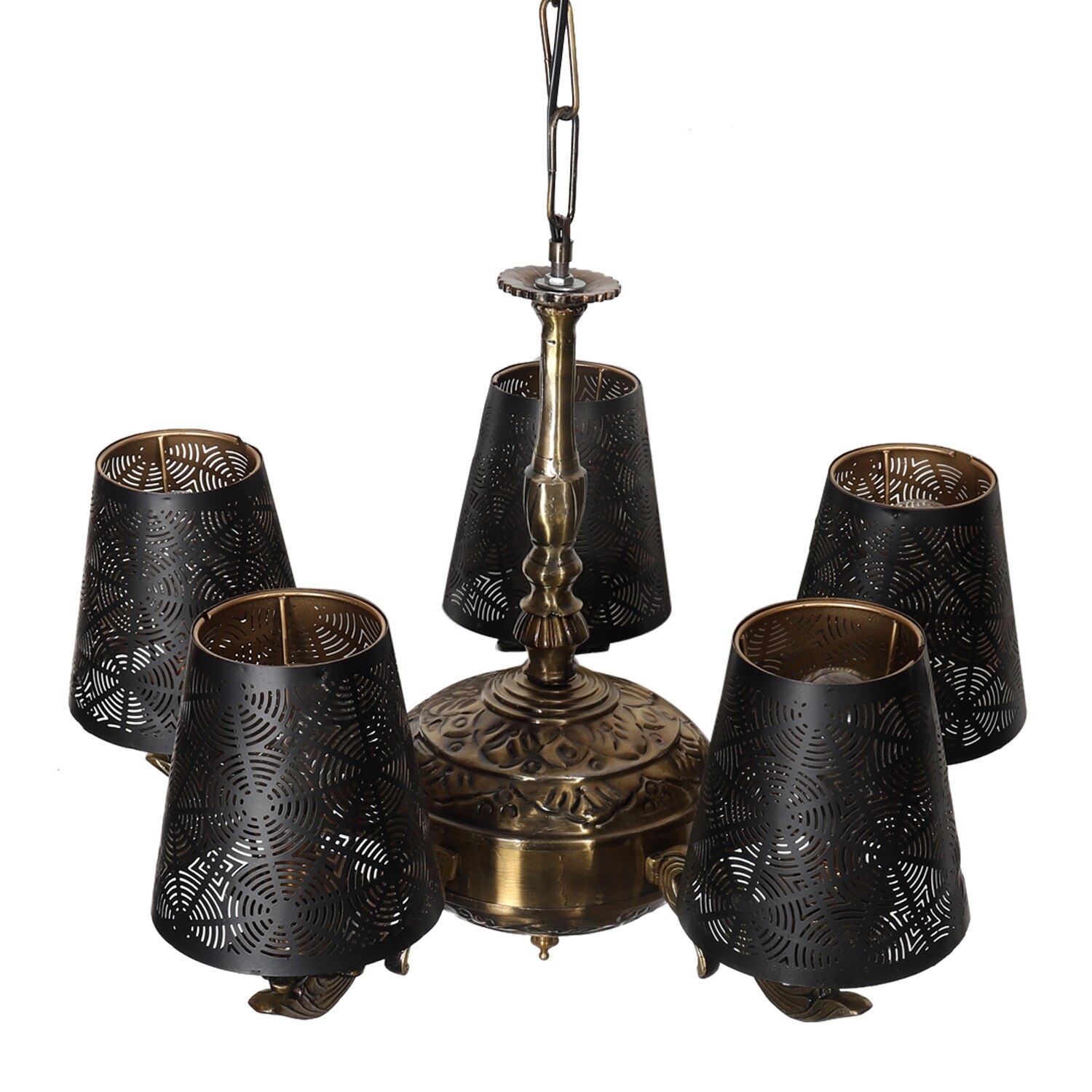 Devansh Metal Wall Mounted Lamp With Black Cotton Shade