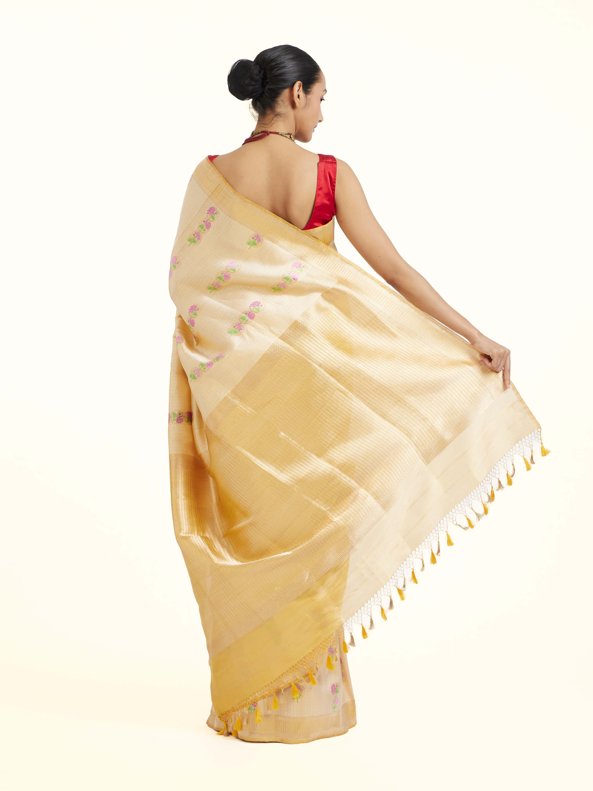 Yellow Banarasi Kadhwa Silk Saree
