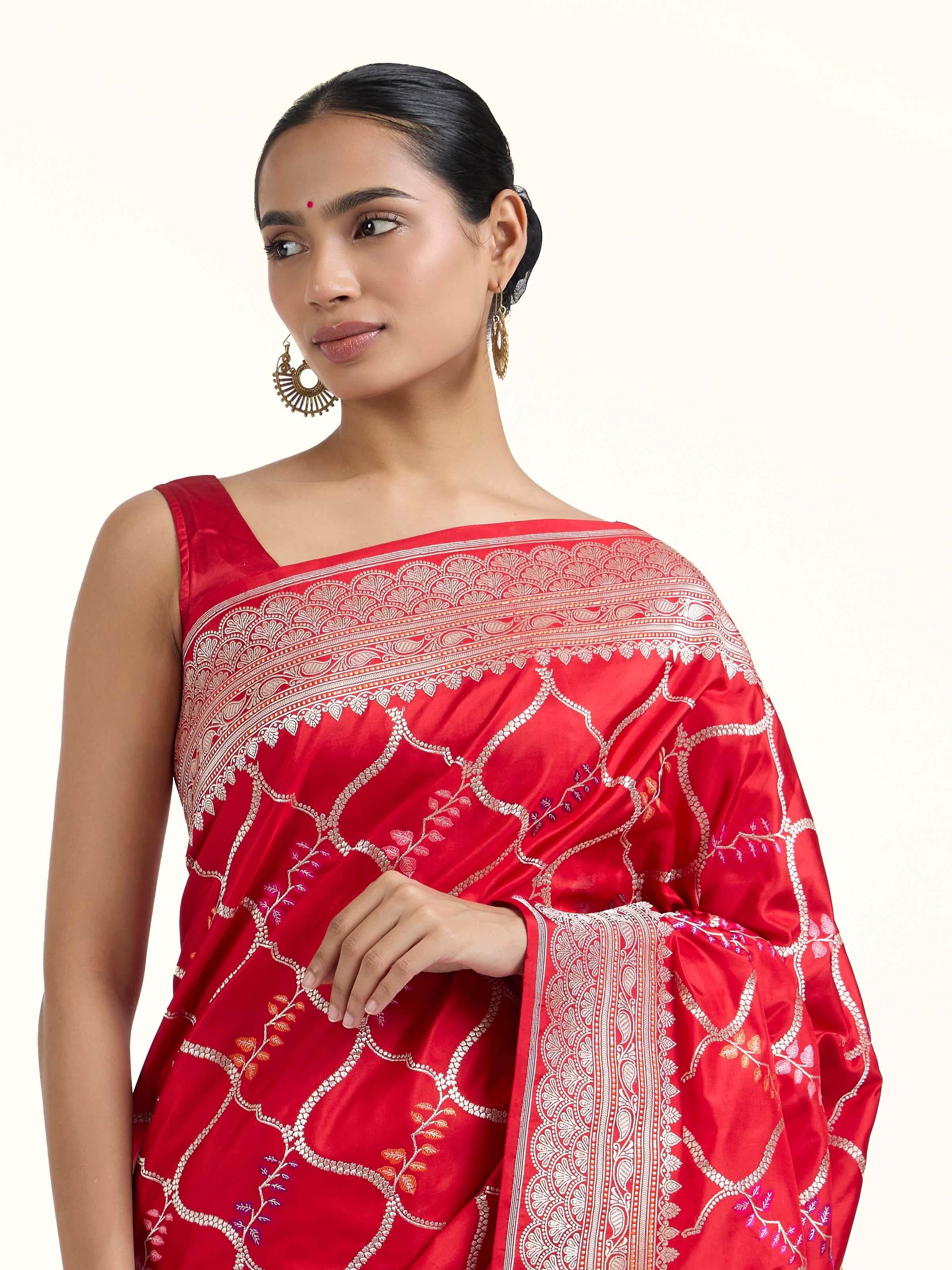 Pink Banarasi Kadhwa Silk Saree