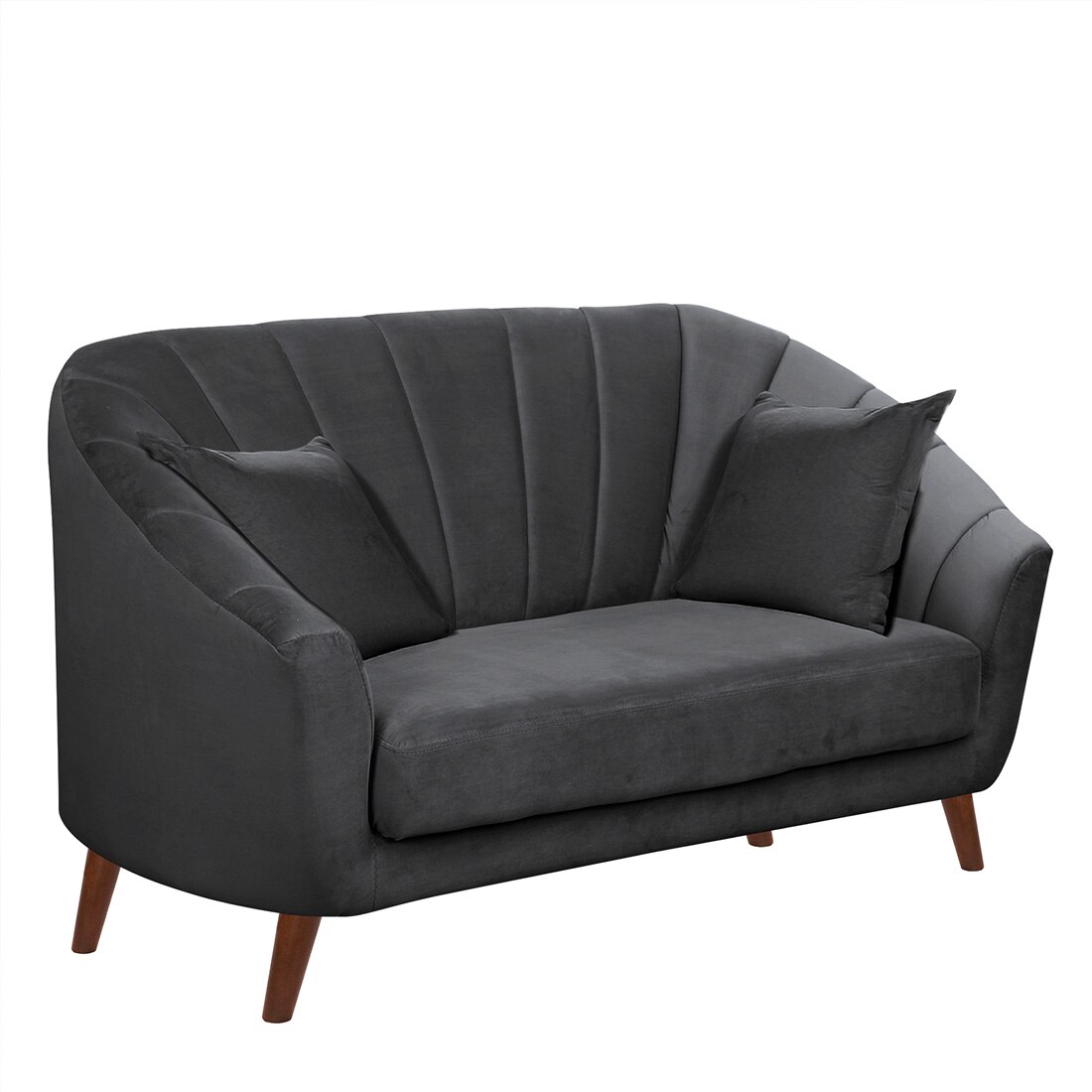 Nilo Velvet 2 Seater Sofa Dark in Grey Colour