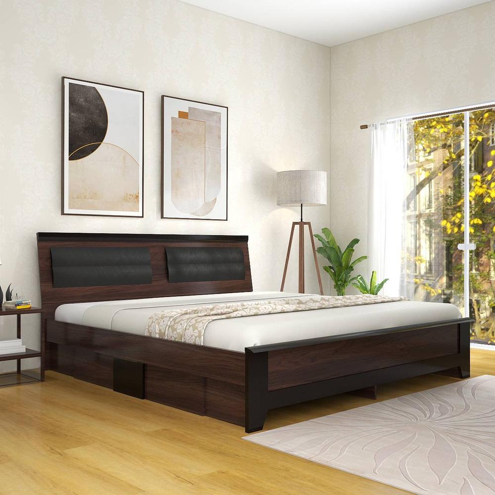 Ryouta Engineered Wood King Size Box Storage Bed In Wenge Finish