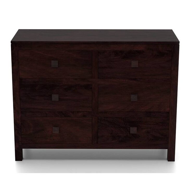 Magellan Solid Wood Chest of 6 Drawers in Mahogany Finish