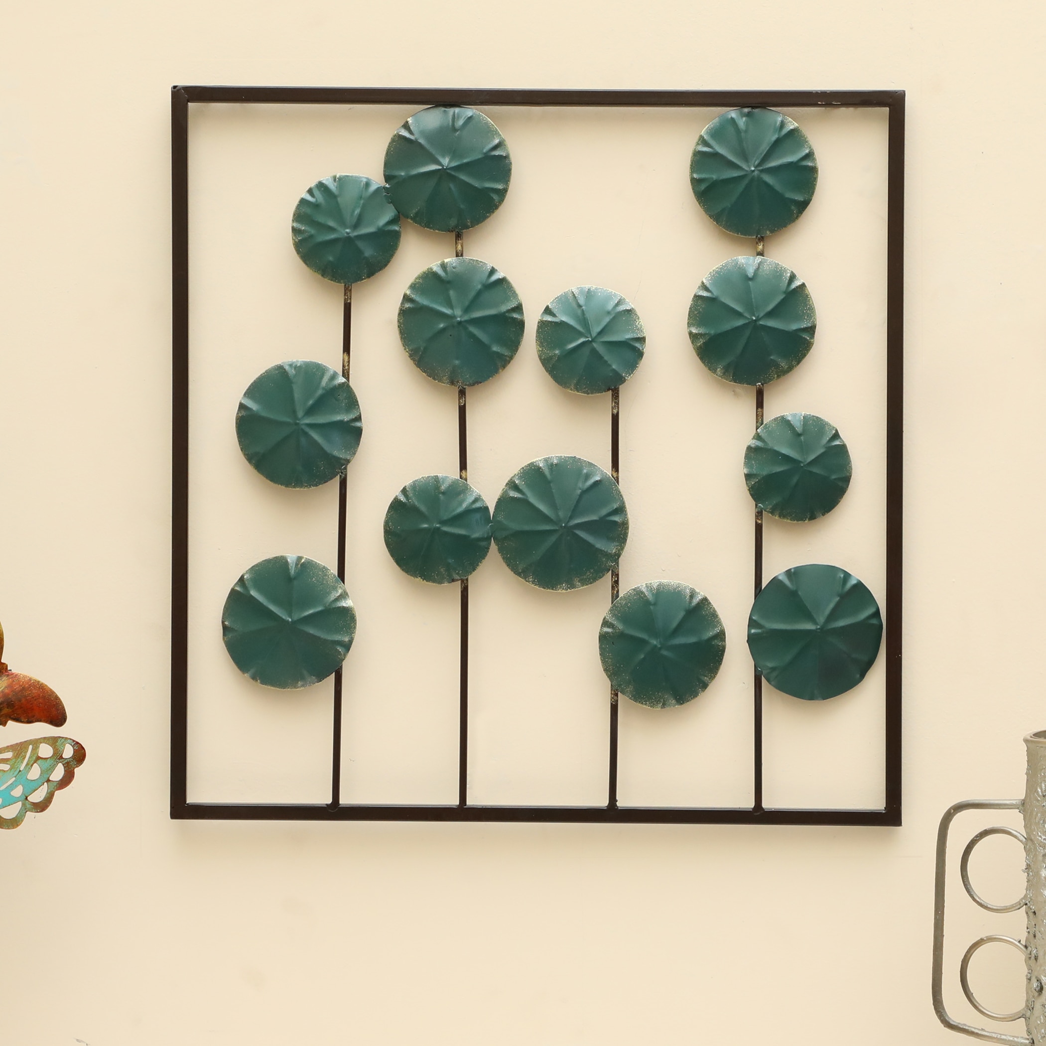 vedas exports W-Indira Abstract Metal Wall Decor in Multicolor Set of 1-picture-20