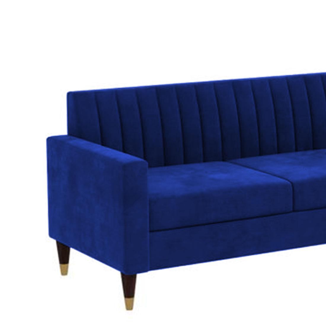 Deeplac Sectional Fabric Sofa - Navy Blue