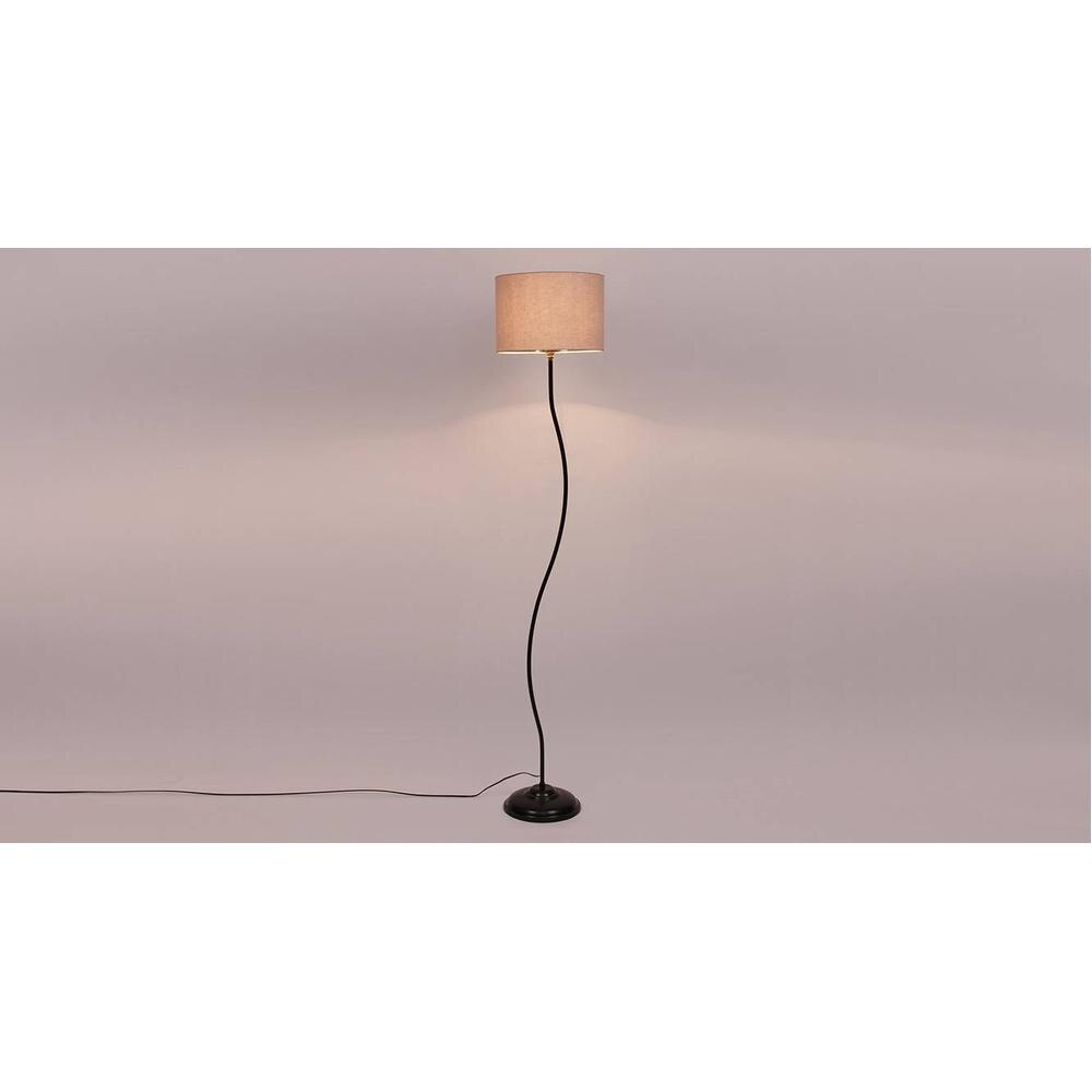 Deven Grey Cotton Shade Floor Lamp