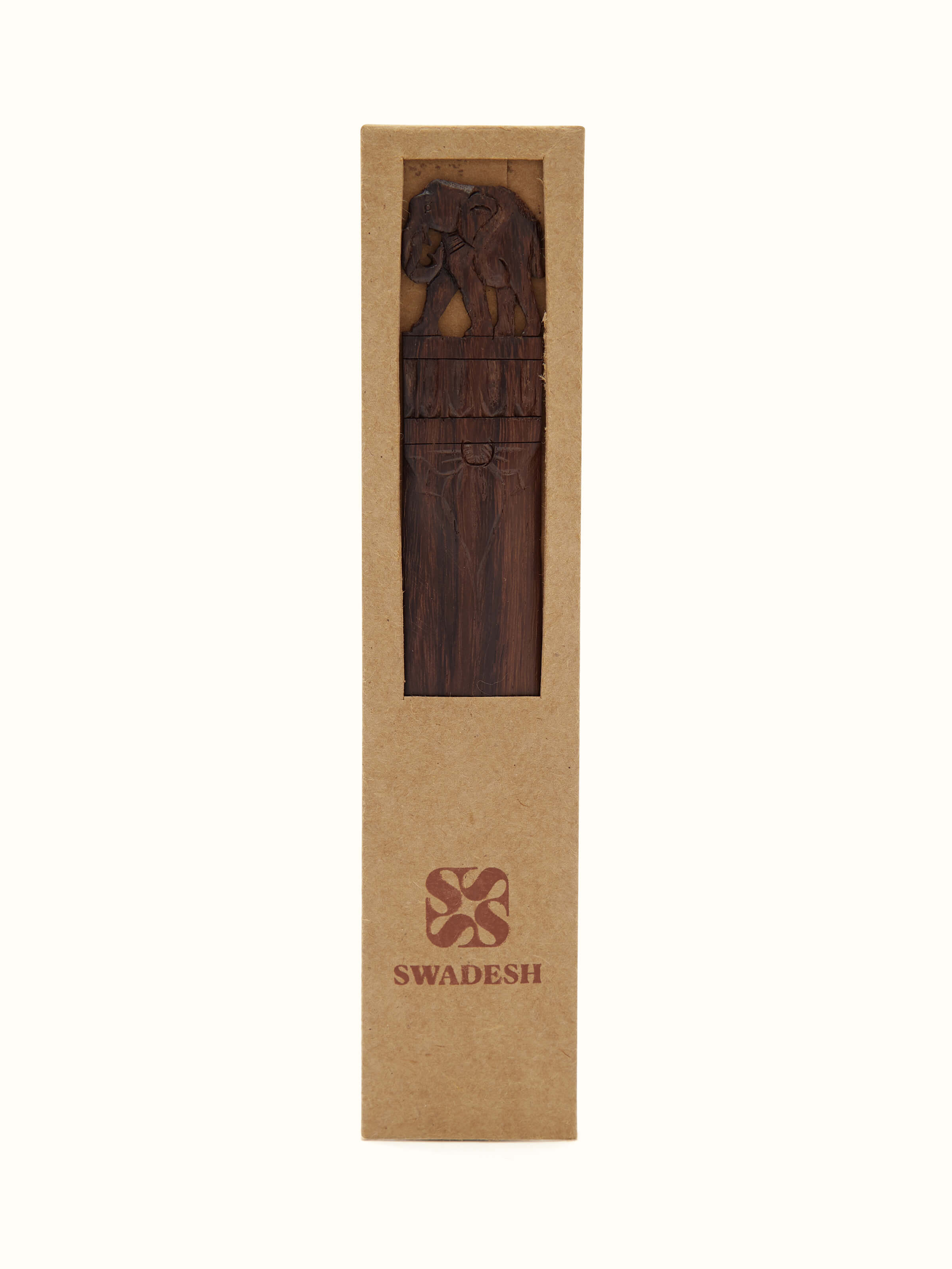 Main view of Carved Rosewood Elephant Paper Cutter