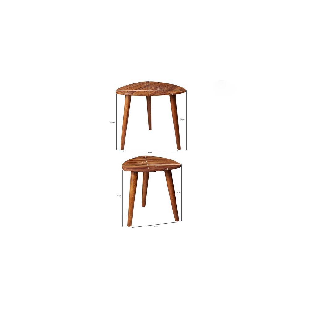 Richelo Solid Wood Nested Tables - Set of 2