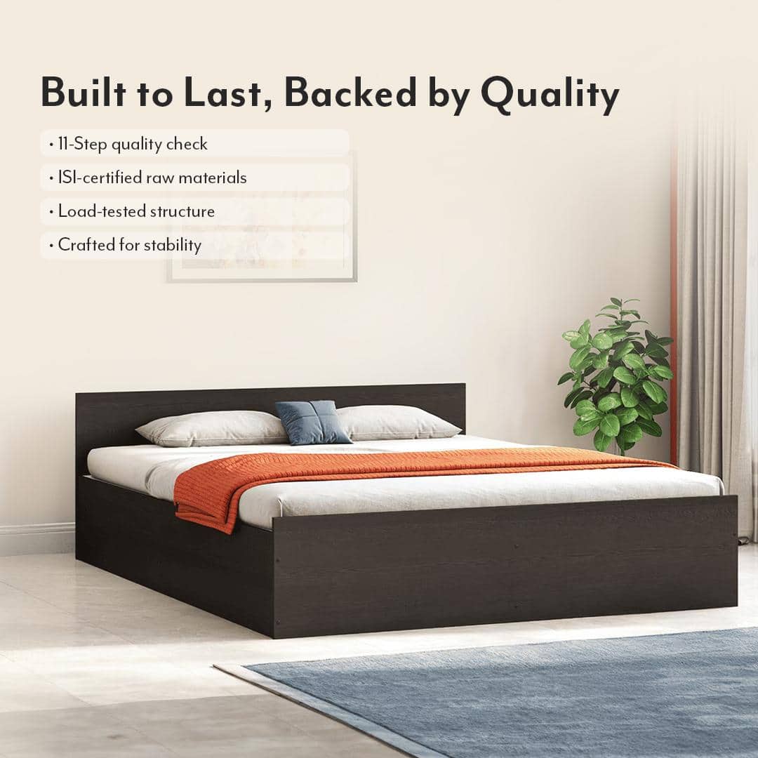 Sadie Queen Size Box Storage Bed In Dark Wenge Finish