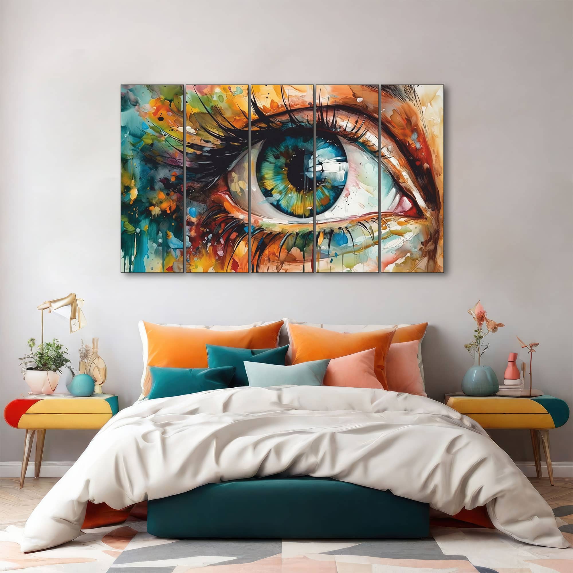 The Castle Decor Abstract Art Wall Painting Wooden Framed Digital Painting 27x48 Inch (Style 2) - The Castle Decor