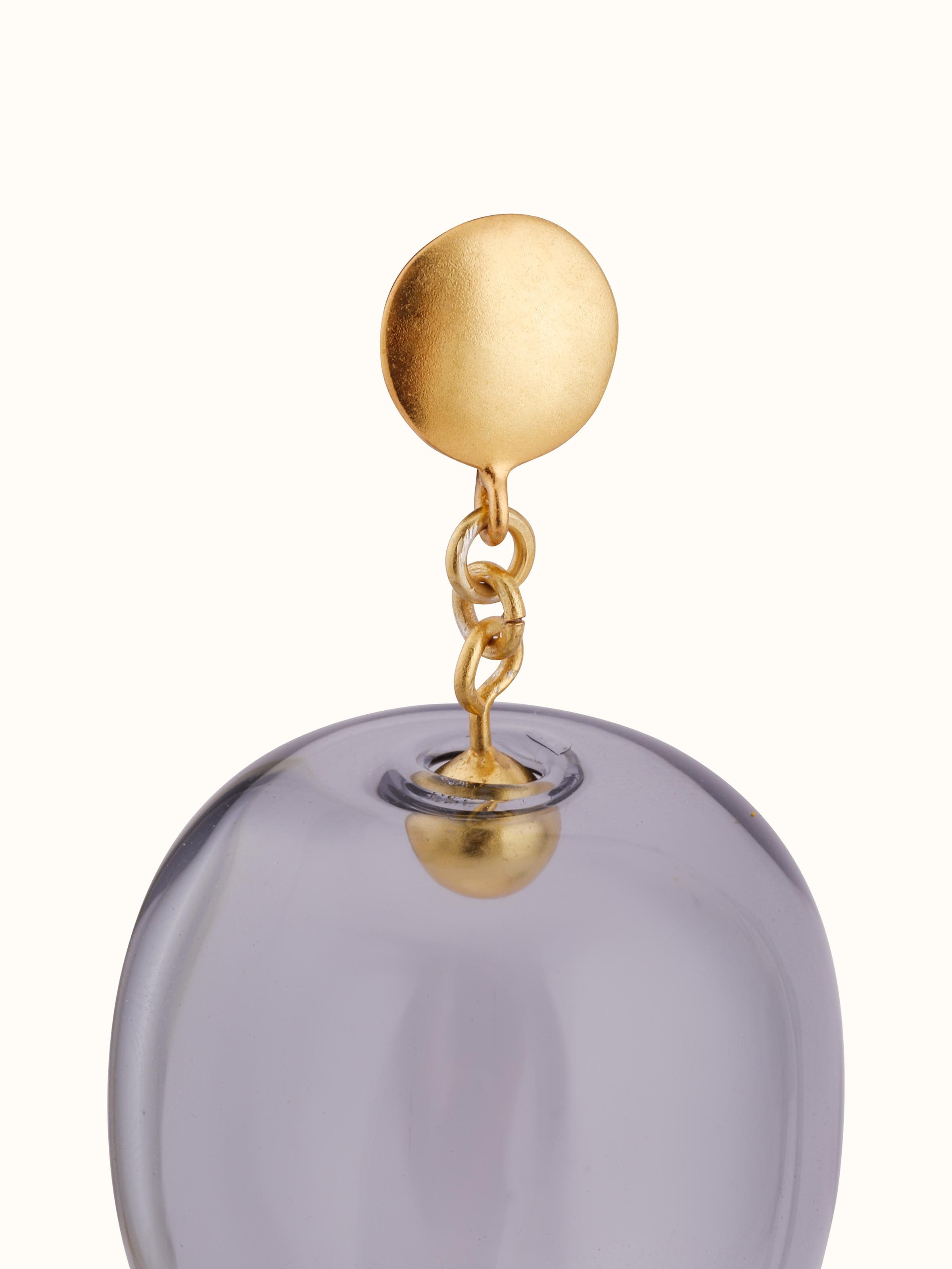 Silver Flame Glass Drop Earrings