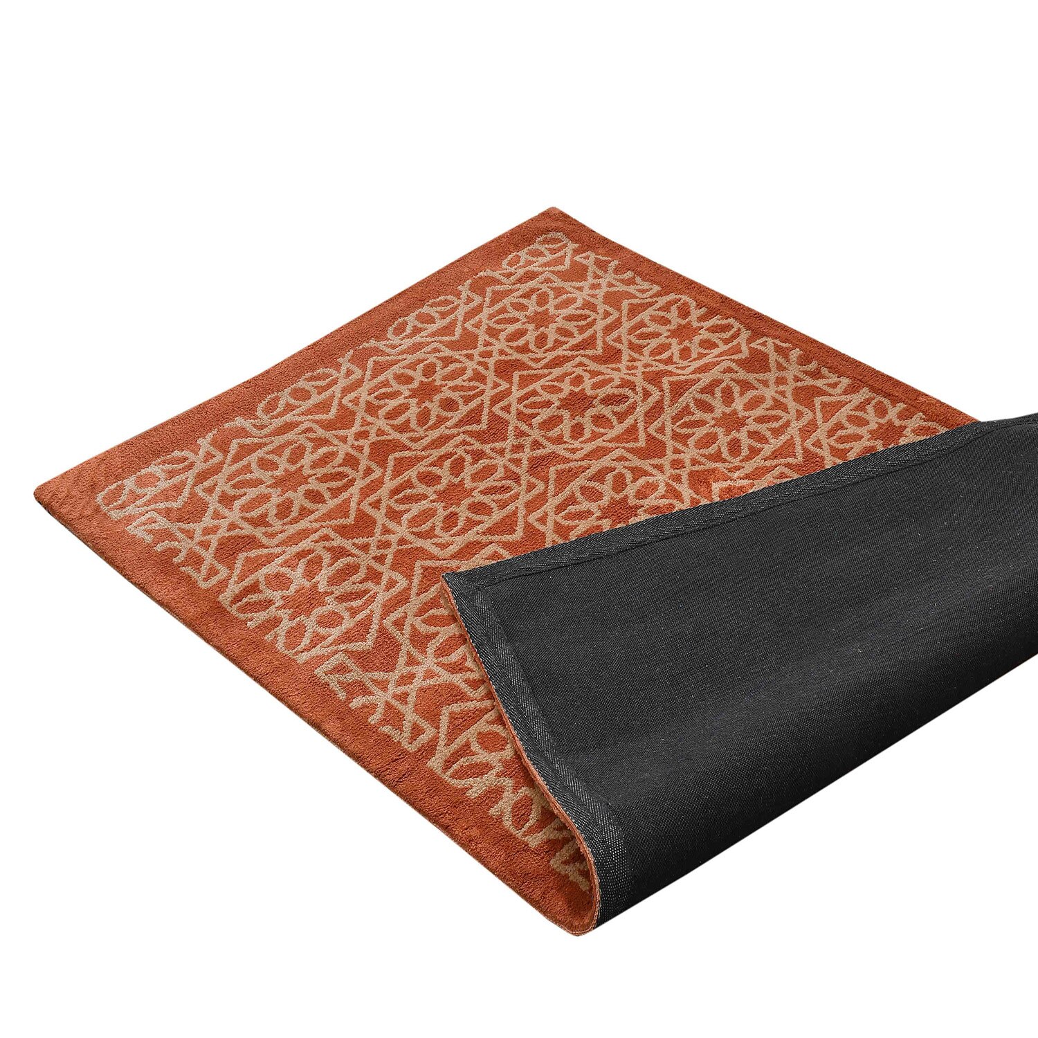 Multicolor Geometric Machine Made Polyester 4 X 6 Feet Carpet