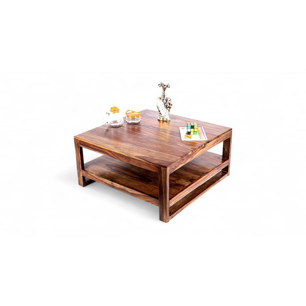 Turin Sheesham Wood Coffee Table In Teak Finish