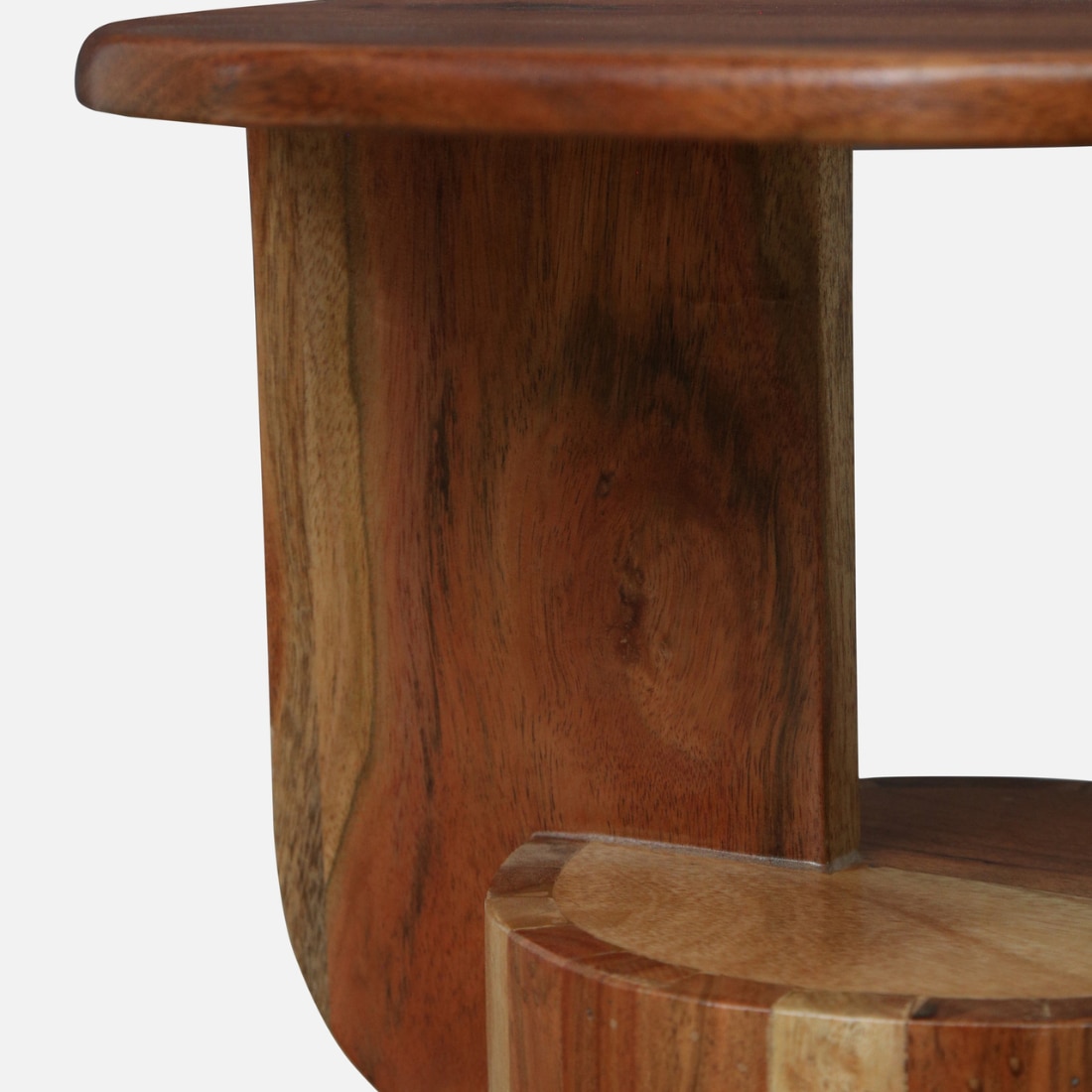Orbit Solid Wood Side Table In Natural Finish