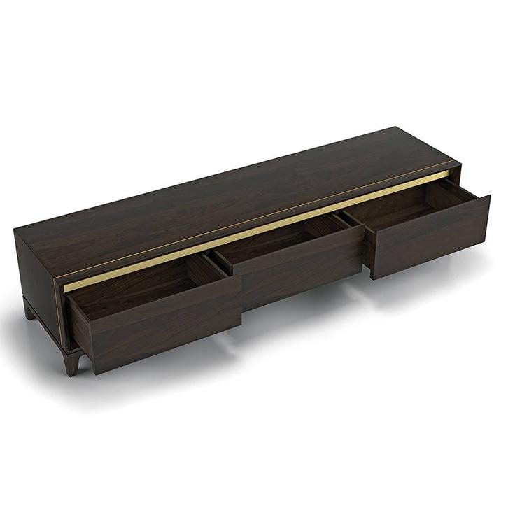 Taarkashi Solid Wood Free Standing TV Unit in American Walnut Finish