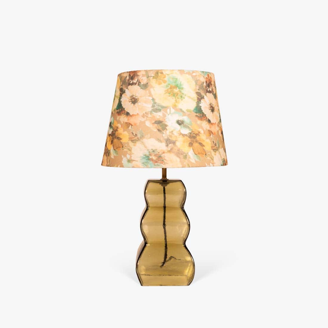 Moss Handicrafted Table Lamp in Green finish and Printed Colour - Orange Tree