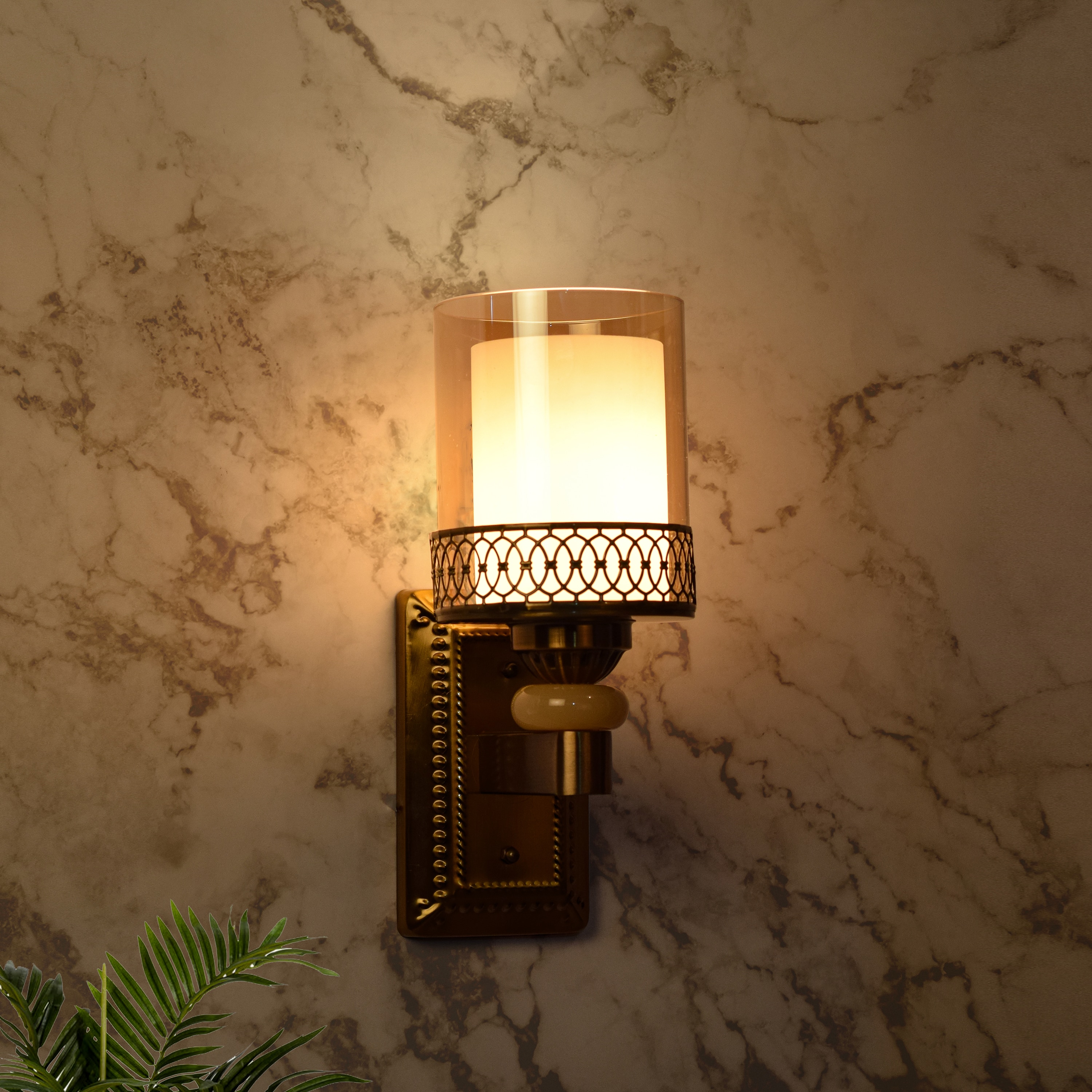 Colfax Designer Trim Double Glass Wall Light - Kapoor Lamp Shades