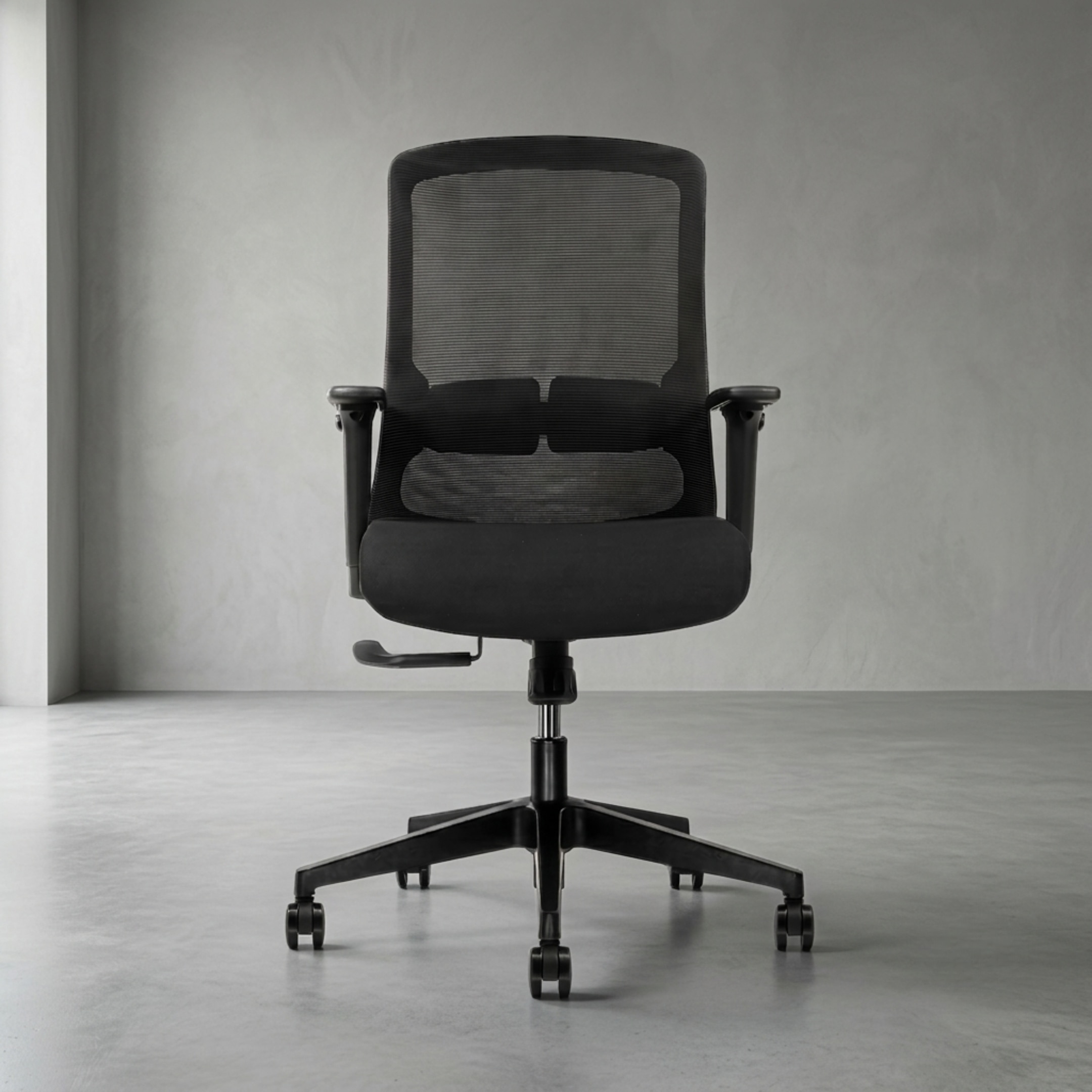 Kepler Brooks Eterna Mid Back Premium Office Chair in Black Colour - Kepler Brooks