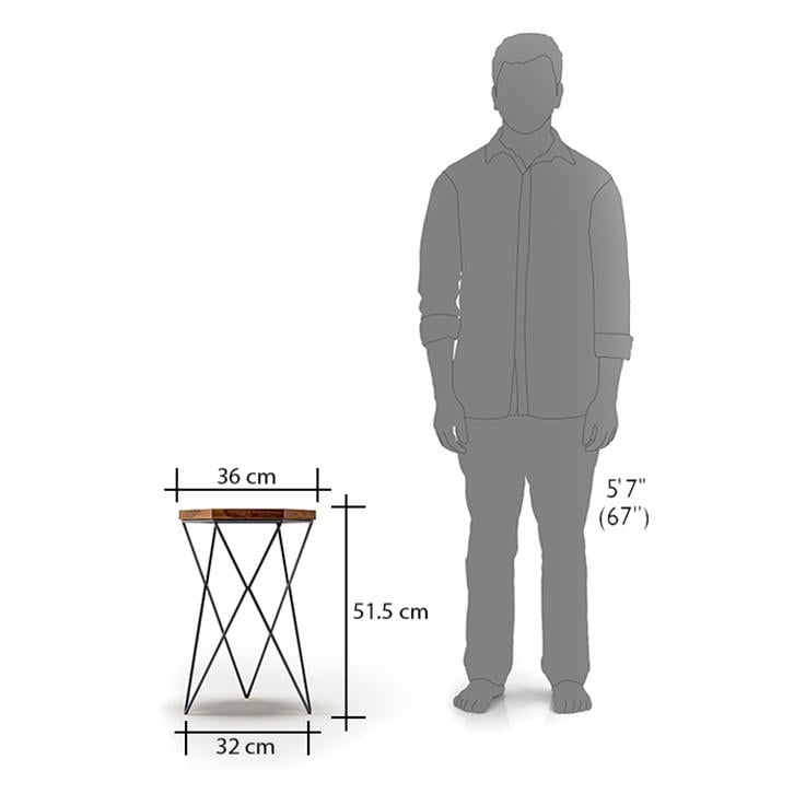 Dyson Solid Wood Side Table in Teak Finish