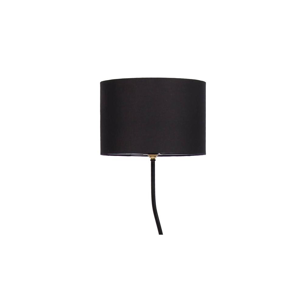 Deven Black Cotton Shade Floor Lamp