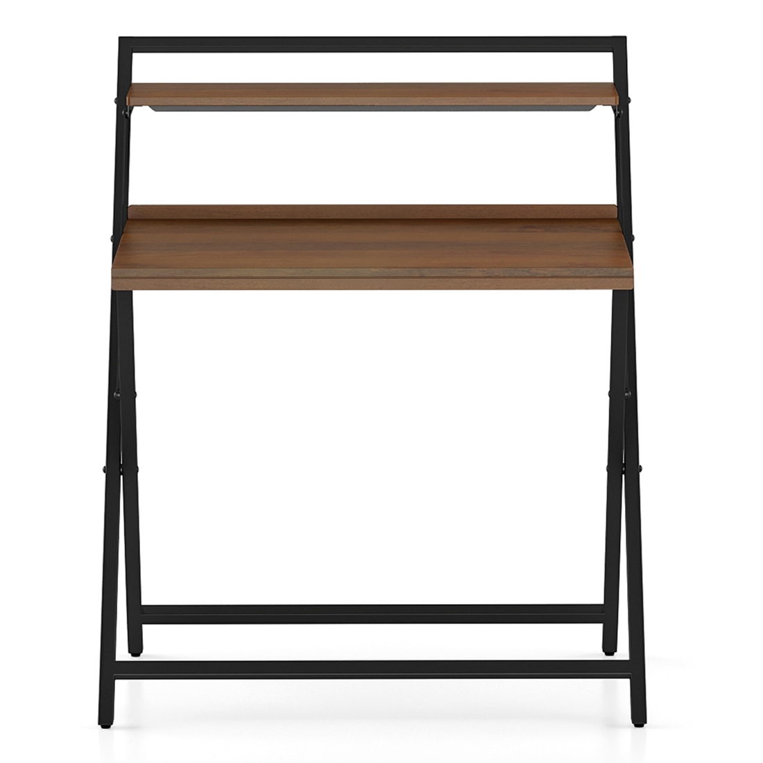 Bruno Solid Wood Study Table in Amber Walnut Finish