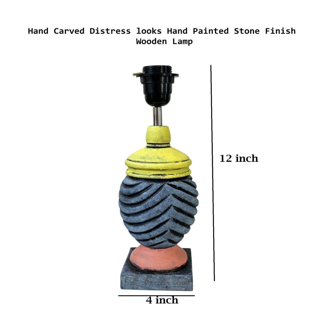 Wing Pink Stone Beige Wooden Table Lamp in Multicolor