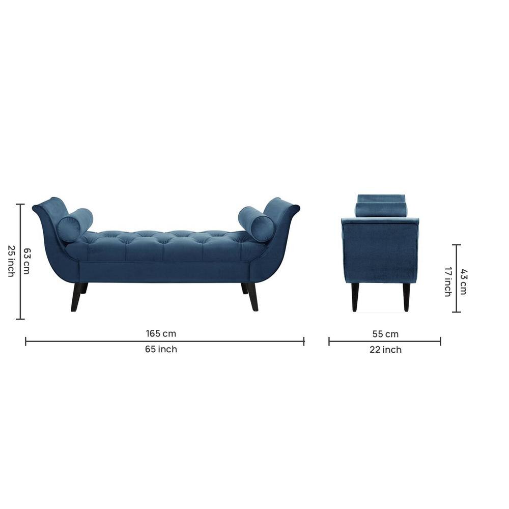 Foten 2 Ottoman with Storage Color in Navy Blue