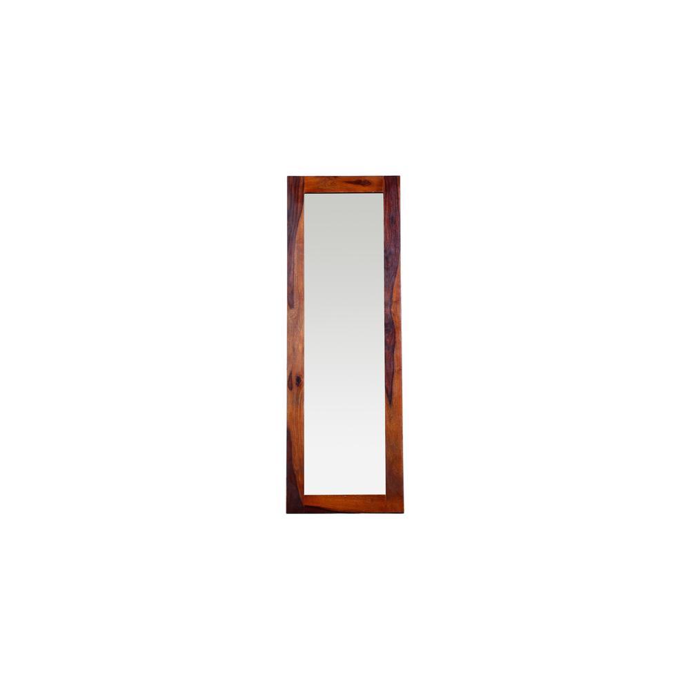tolstoy solid wood standing mirror in honey oak colour