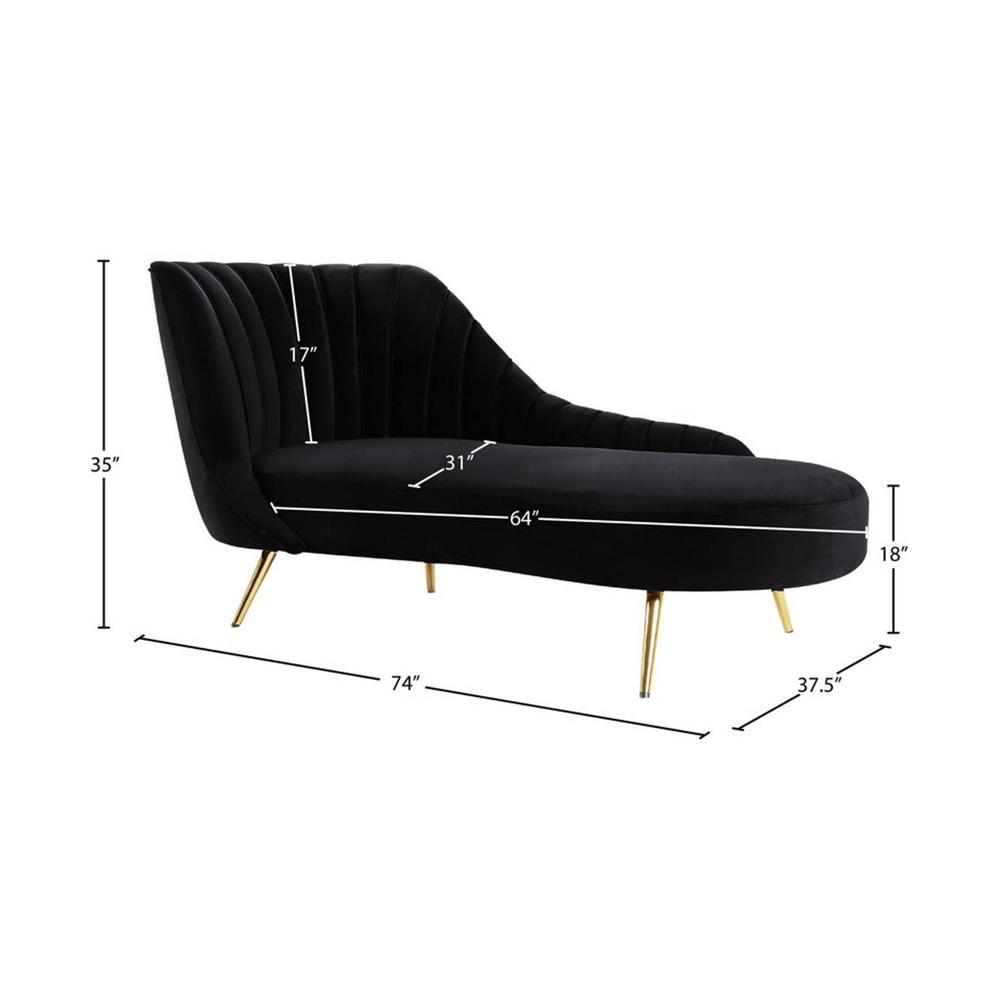 Tiberius Velvet Chaise Launger in Cream Colour