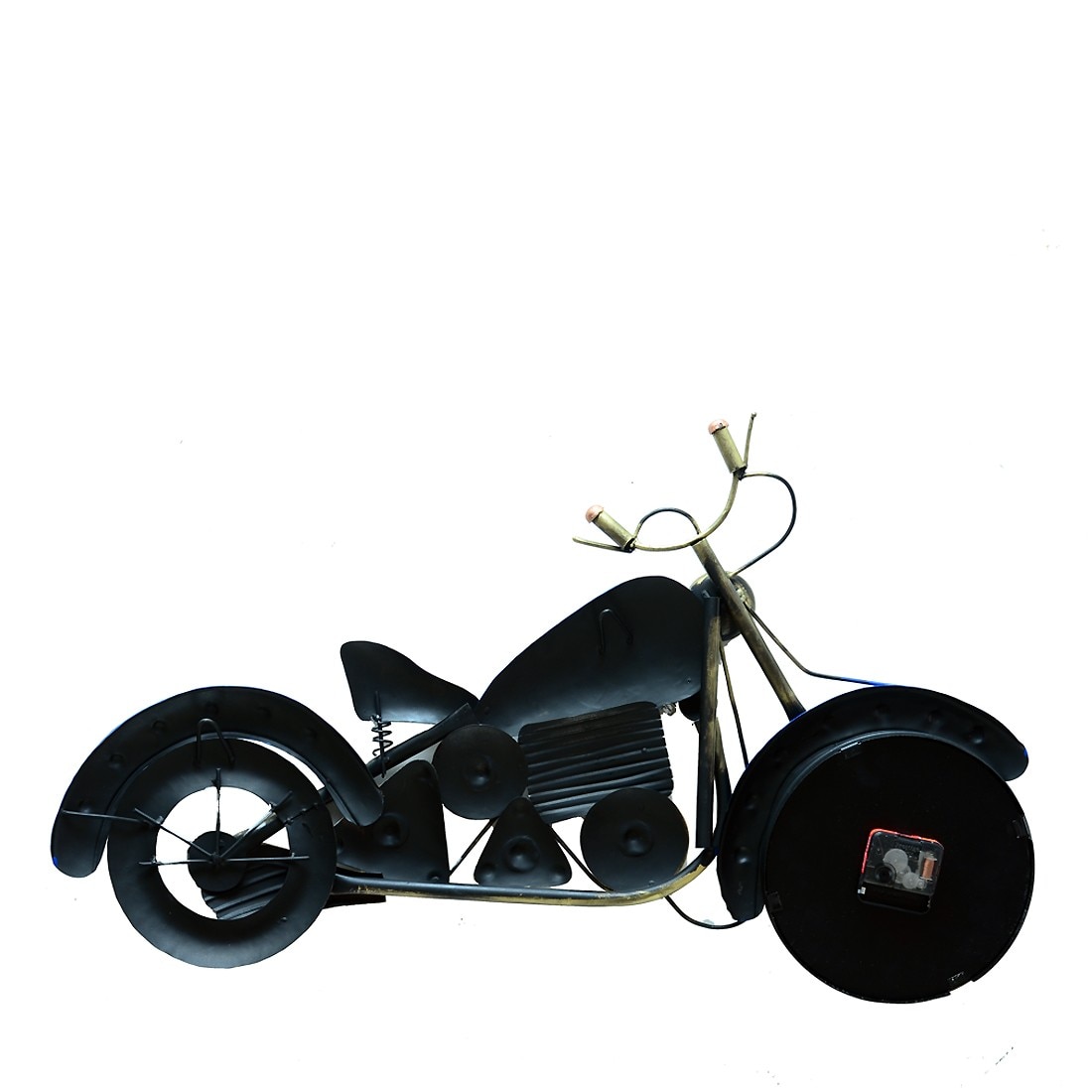 Metal Handpainted Decorative Speed 8'' Bike Wall Hanging Decorative Showpiece Clock In Blue Color By Craft Tree