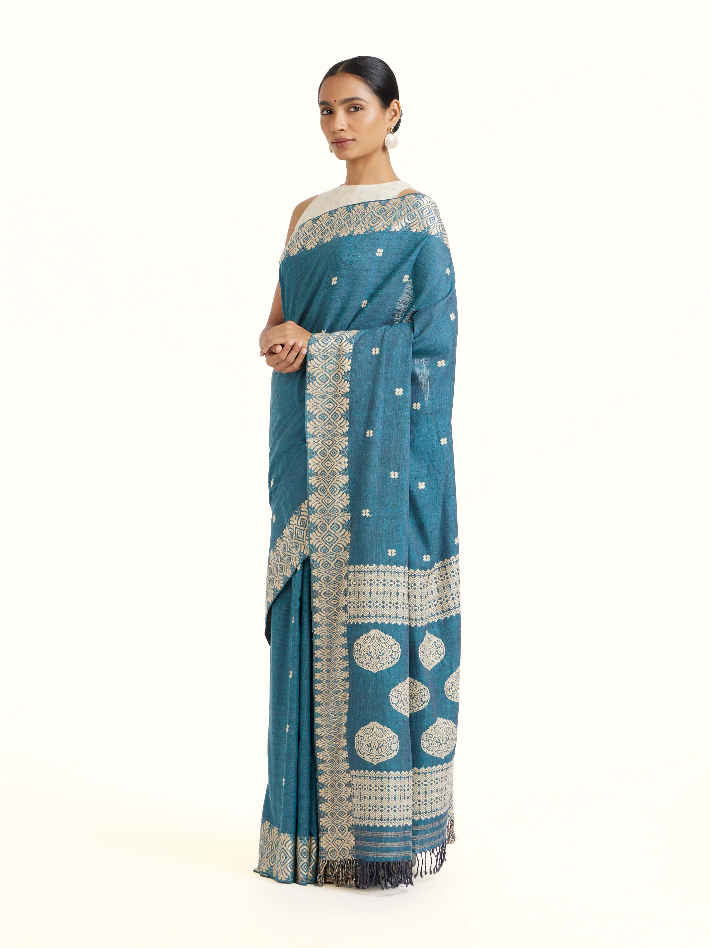 Indigo Eri Silk Saree