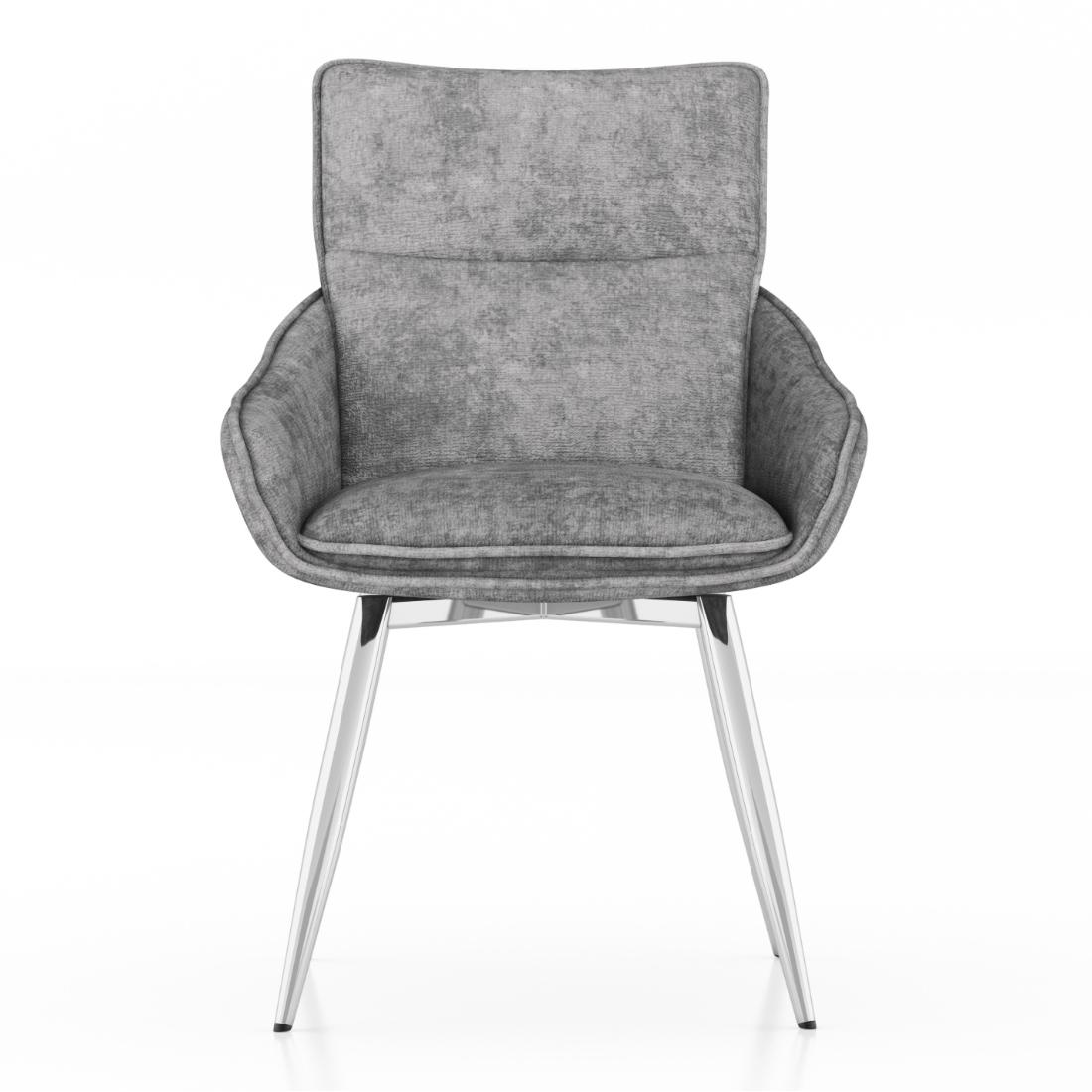 Megan Swivel Dining Chair In Grey Colour