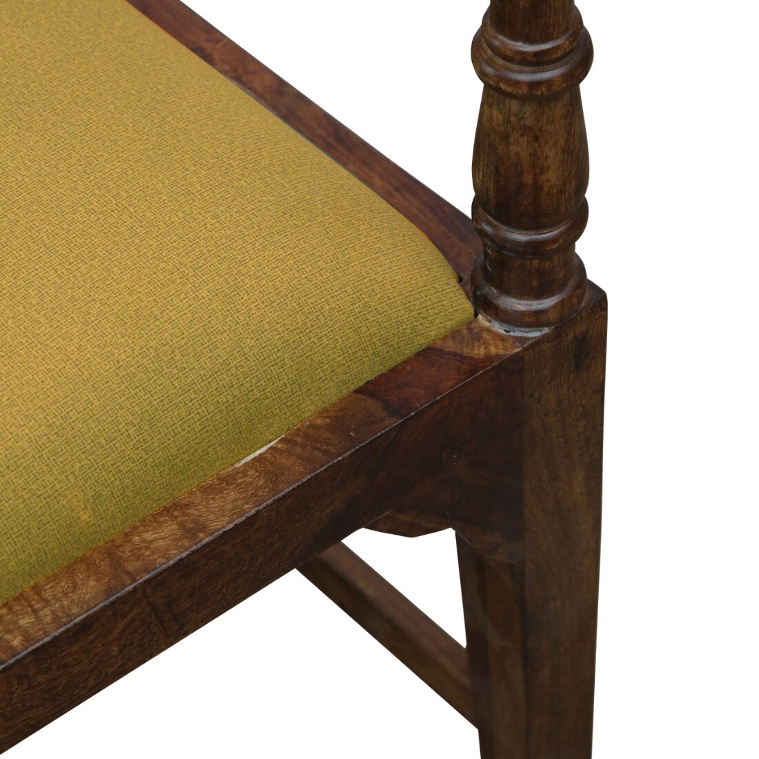 Provincial Cane & Suede Yellow Accent Chair