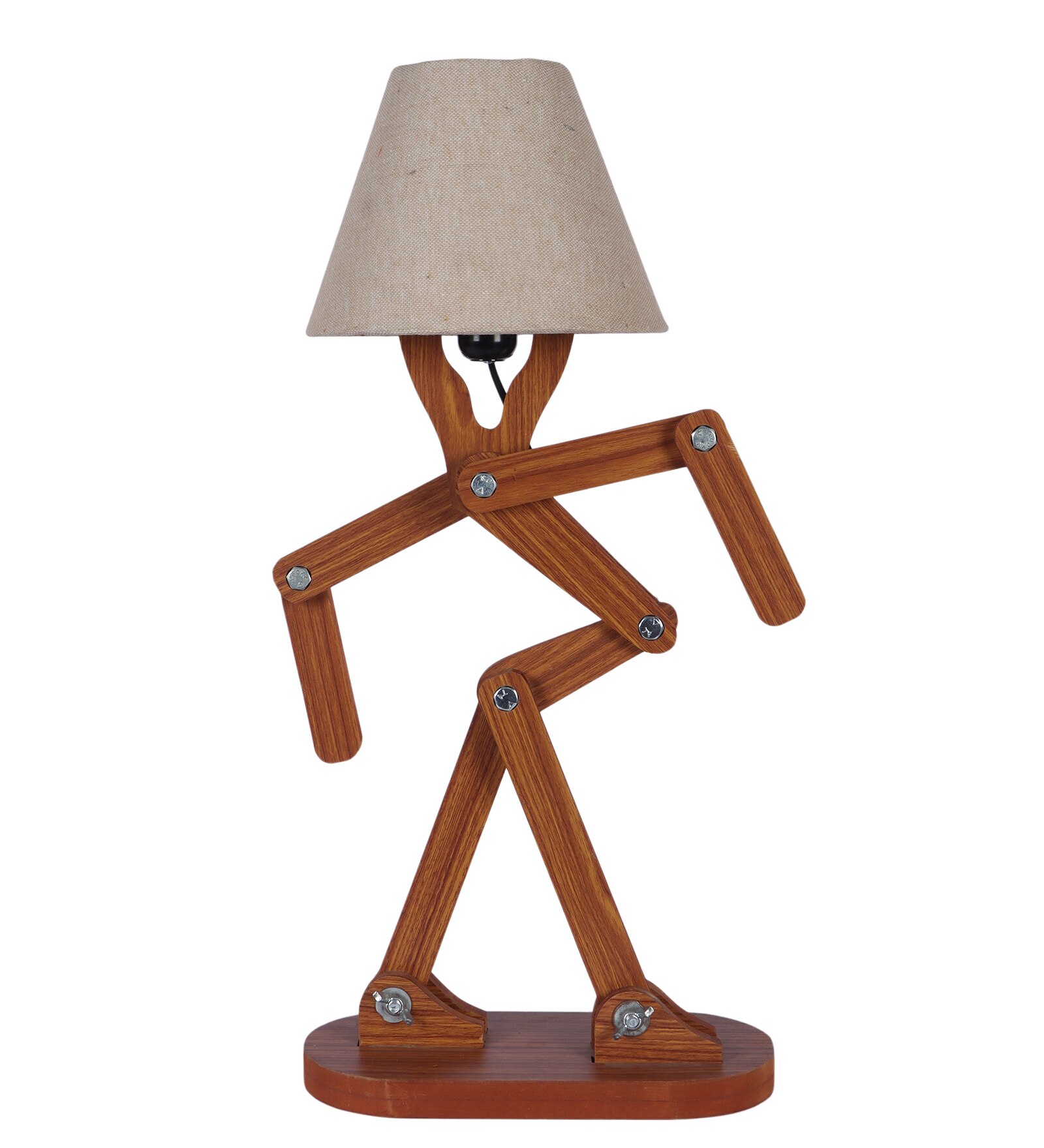 Man Table Lamp in Brown Shade