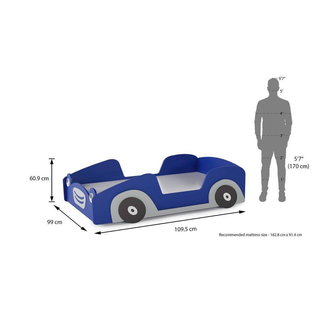 Street Car Engineered Wood Bed in Blue Colour