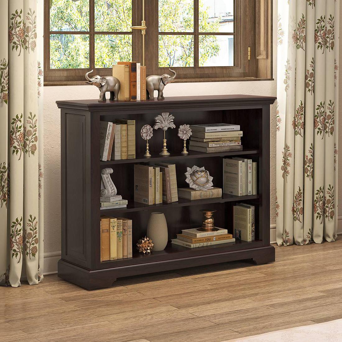 Mateo Solid Wood Bookshelf in Mahogany Finish