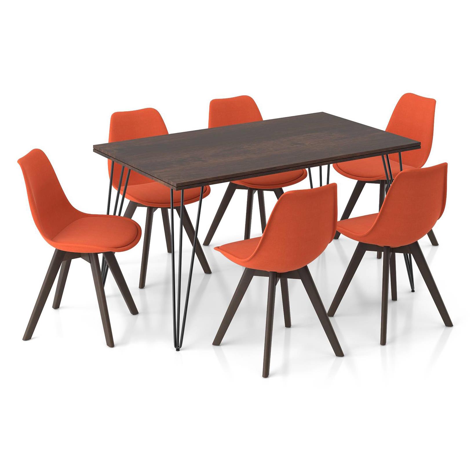 Dyson 6 Seater Dining Table In Mango Walnut Finish