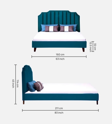 Eliana Engineered Wood Queen Size Non Storage Bed In Provincial Teak Finish