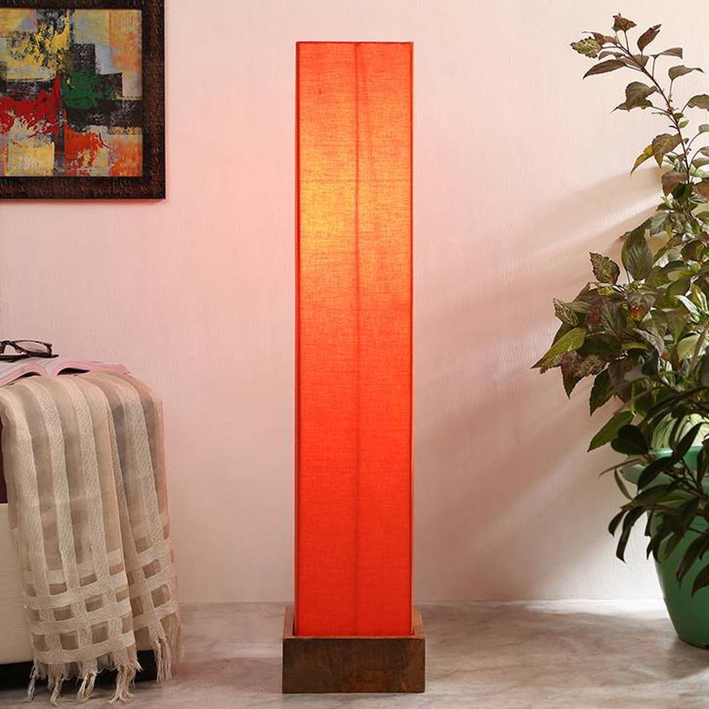 Cher Orange Cotton Shade Floor Lamp
