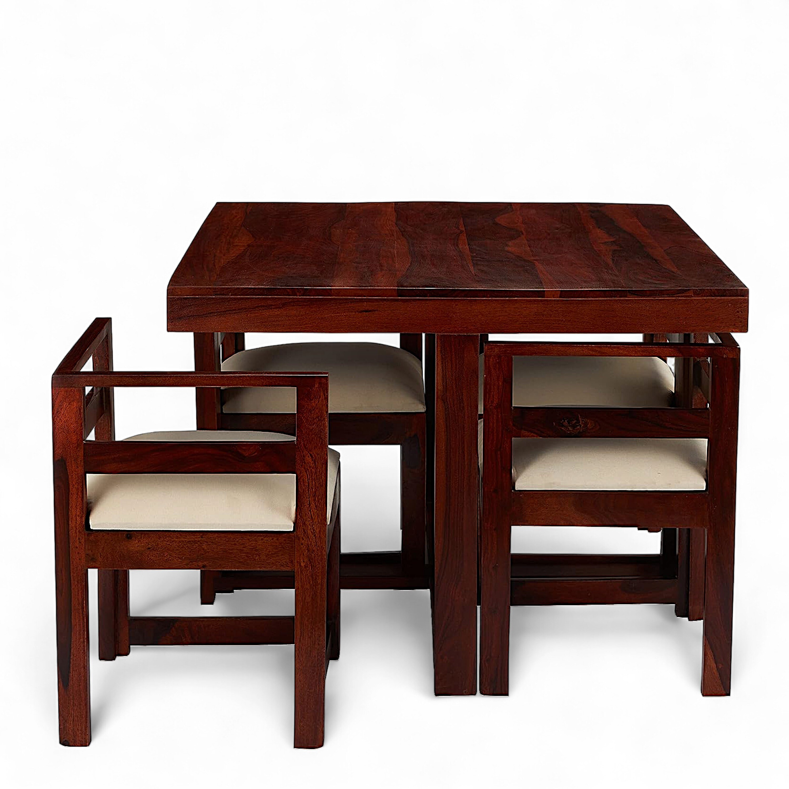 Kingston Sheesham Wood Accent 4 Seater Dining Table Set