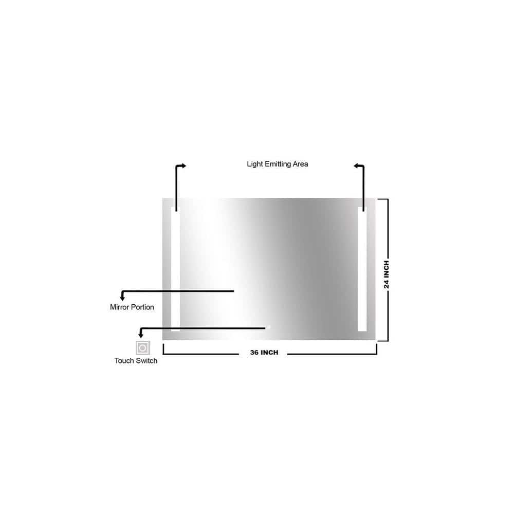 Bathroom Mirror and LED Mirror EL3624LED2RECMRR