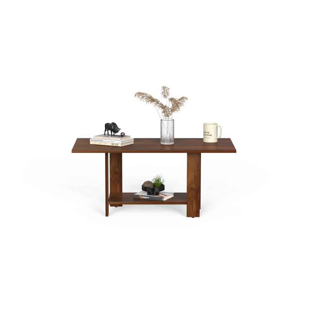 Osnale Engineered Wood Rectangular Shape Coffee Center Sofa Tea/Teapoy Console Table For Sofa Set Living Room Home Hall (Brown Maple)