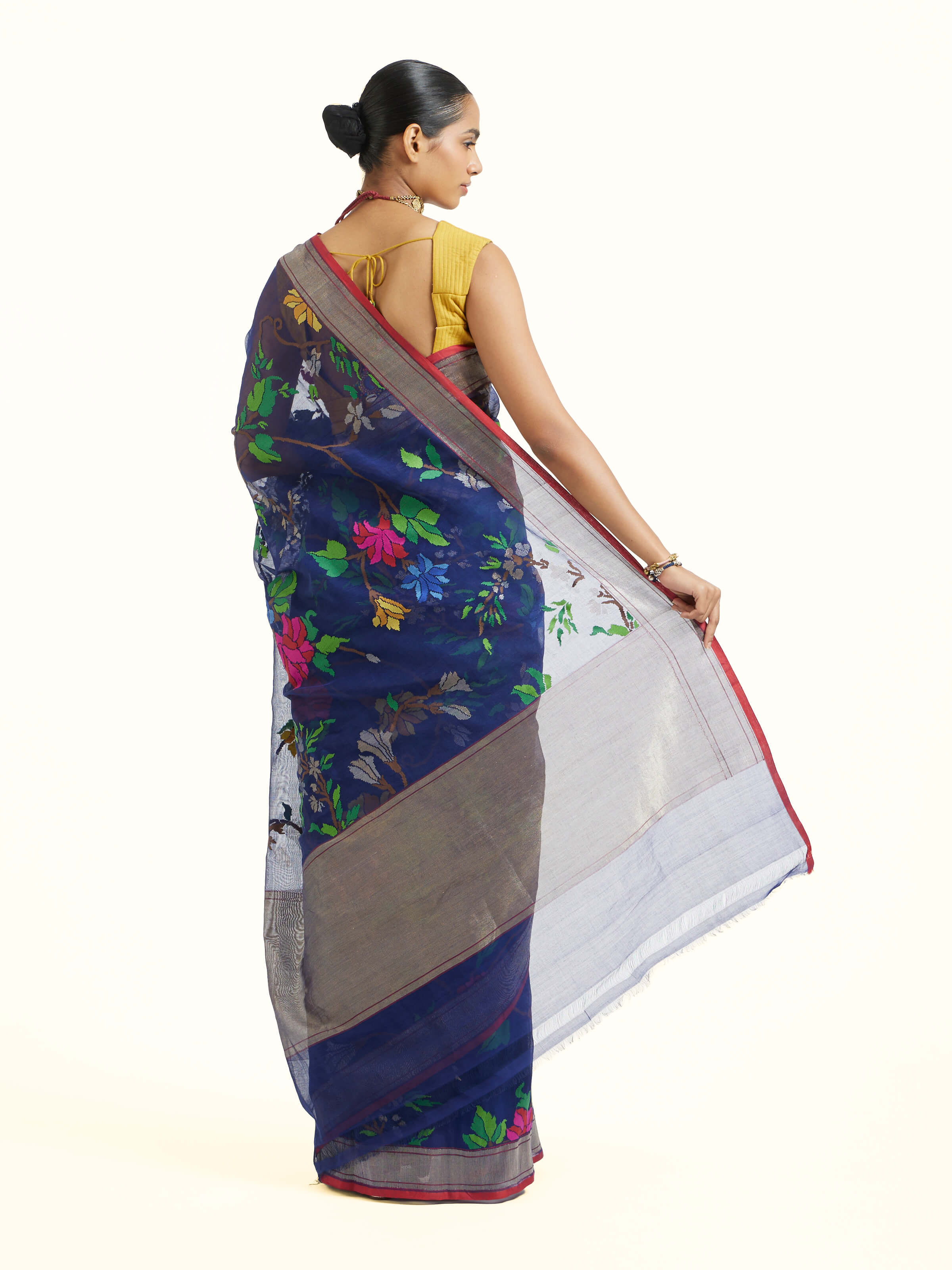 Cotton Awadh Jamdani Banarasi Saree