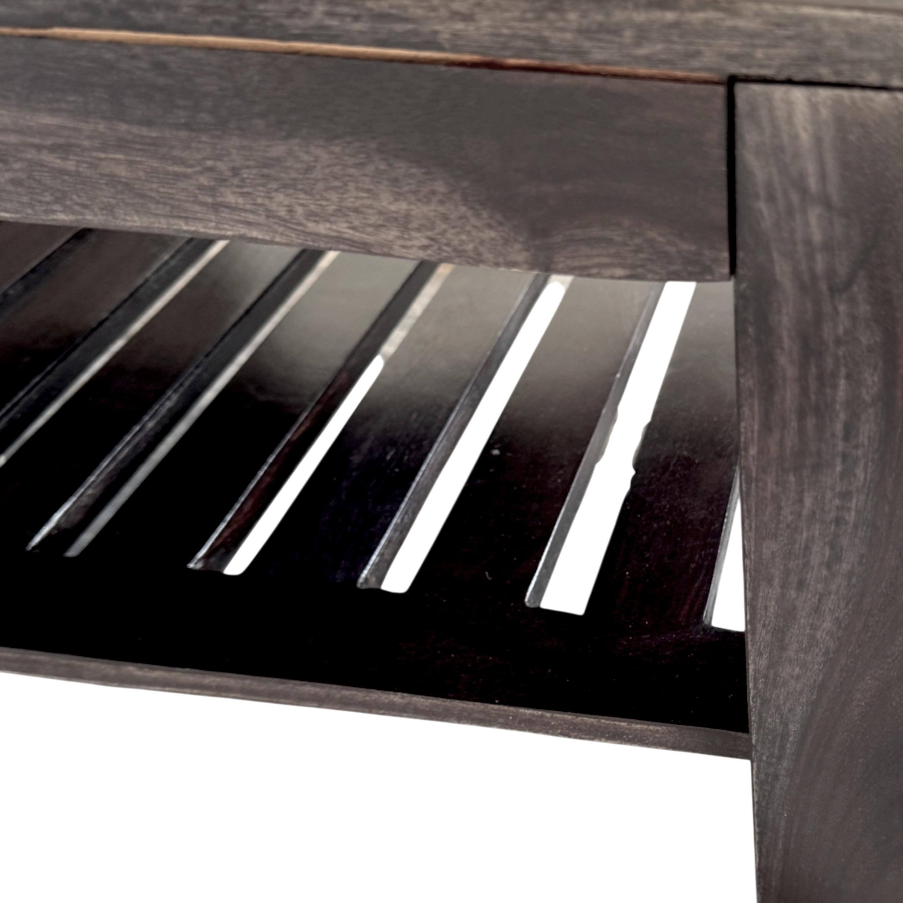 Piante Sheesham Wood Accent Rectangle Coffee Table In Dark Mahagony Finish