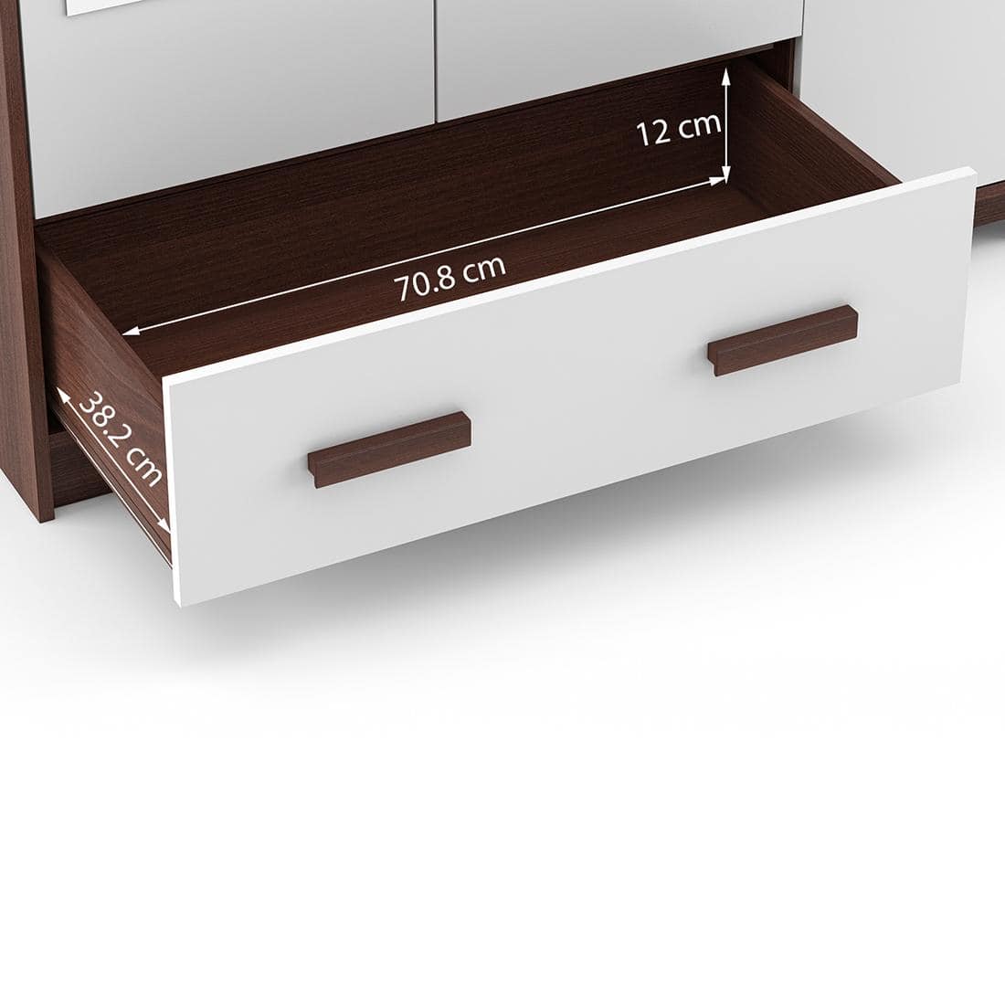 Miller Engineered Wood 3 Door Wardrobe With Mirror in Two Tone Finish