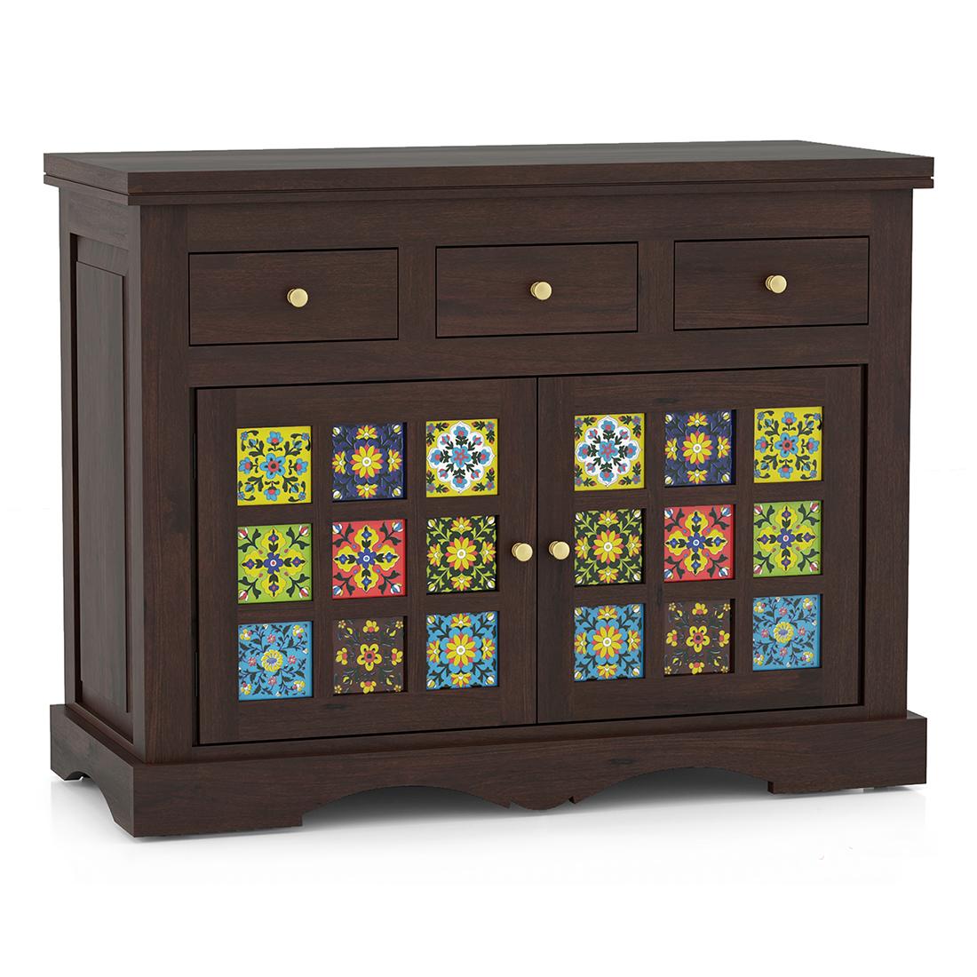 Azul Solid Wood Sideboard in Brushed Walnut Finish