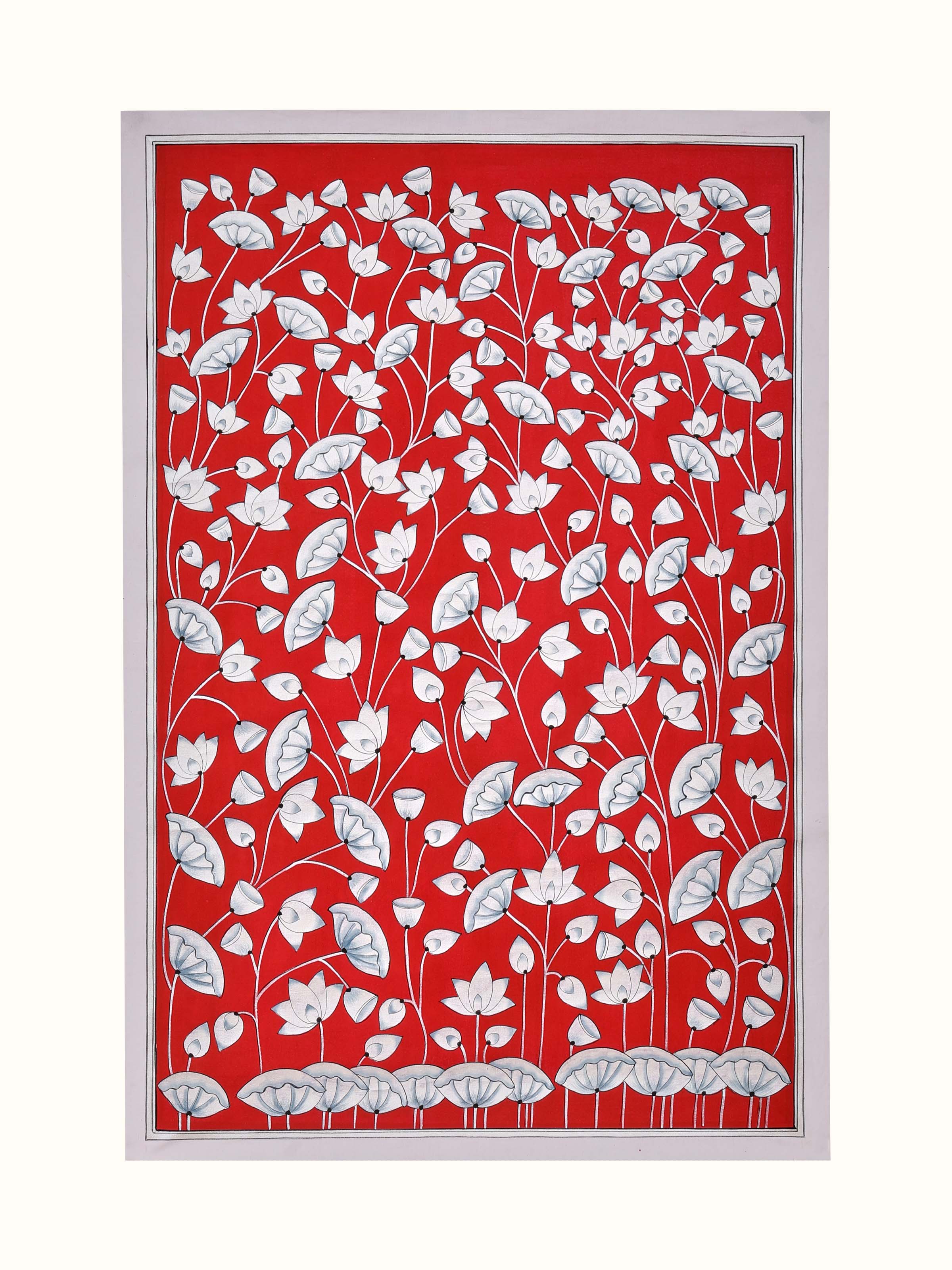 Kamal Talai Red Pichwai Painting