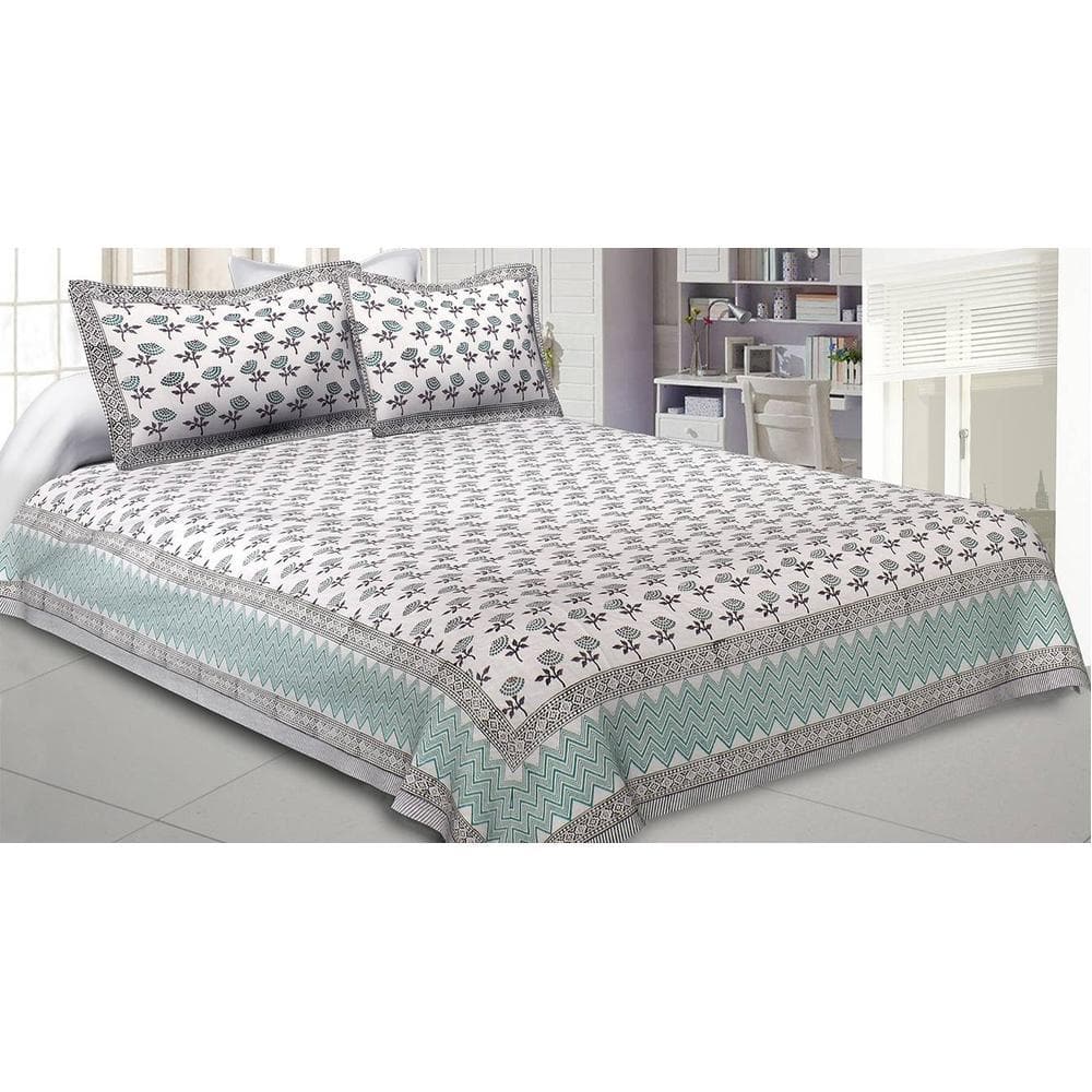 Ryan Multicolor Abstract 150 TC Cotton Double Size Bedsheet with 2 Pillow Covers