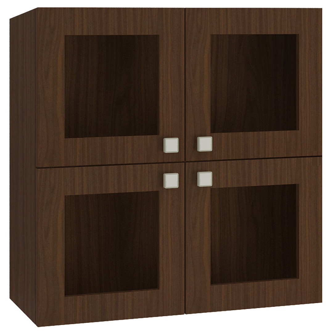 Romano Wall Mounted Glass Display Cabinet in Coffee Walnut Colour