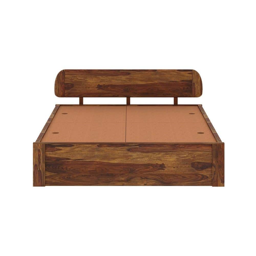Sleigh Solid Wood Queen Size Storage Bed
