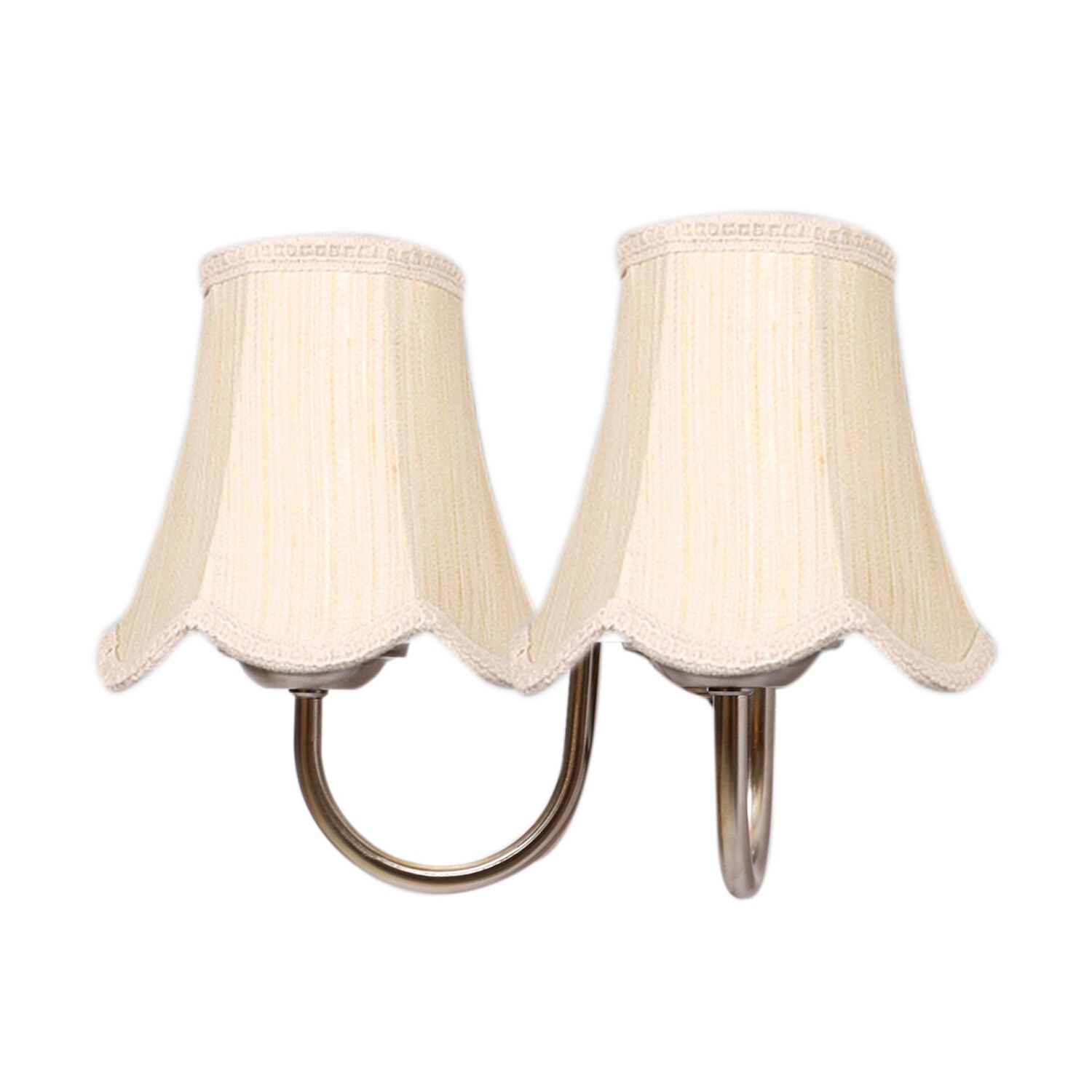 Devansh Dual Steel Metal  Wallmounted Lamp With Cotton Off-White Shade